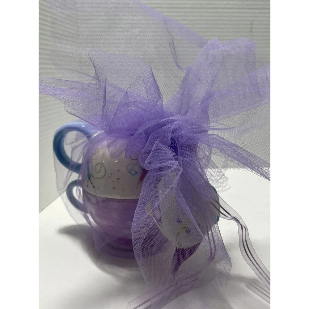 Nantucket Home Flowers Butterfly Gift Small Tea Pot Tea Cup Saucer Gift Wrapped
